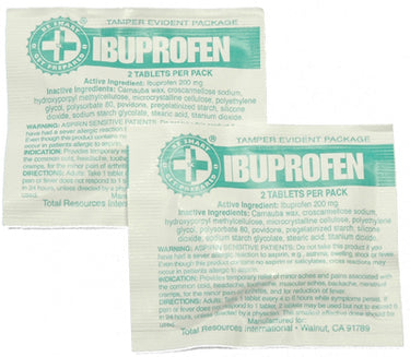100 Ibuprofen Packs with 2 Tablets